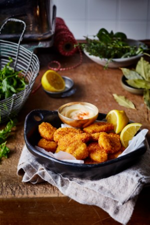 Nuggets hechos con carne vegetal